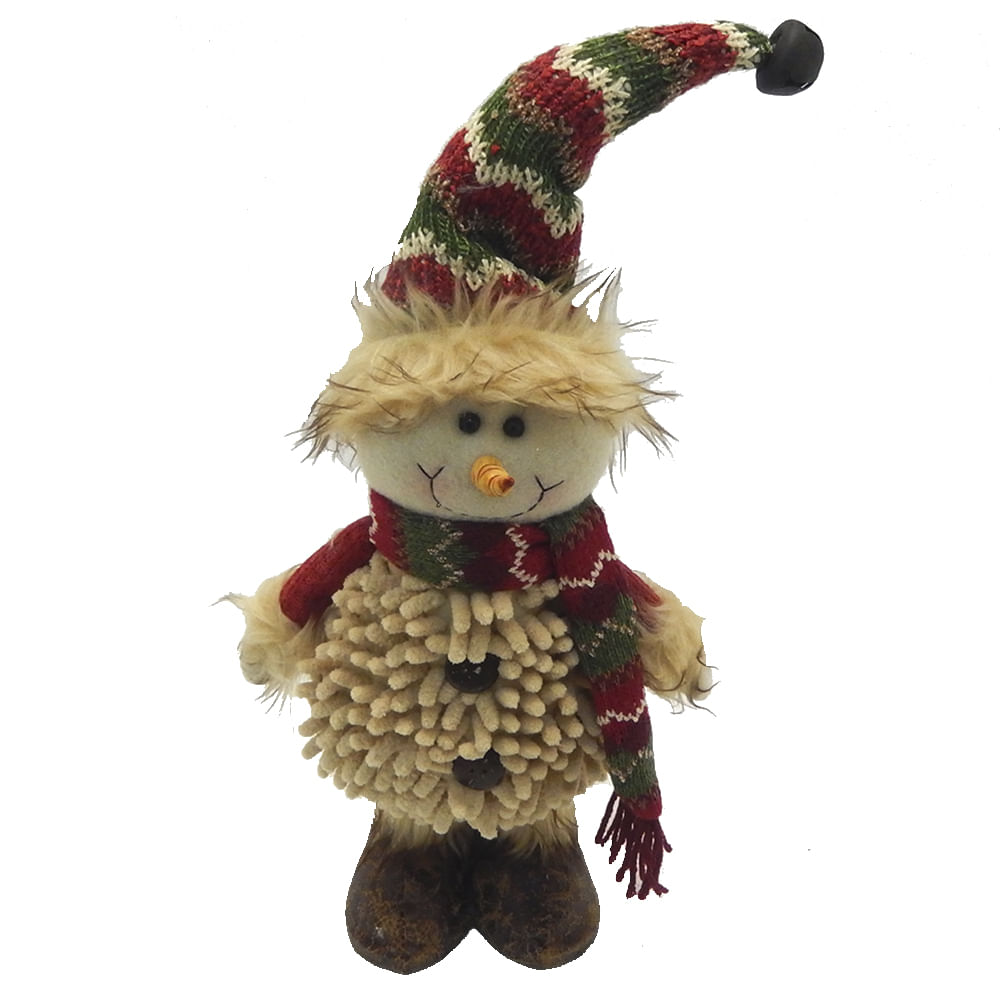 Peluche muñeco de nieve natural Café Textil - FloraCenter - floracenter